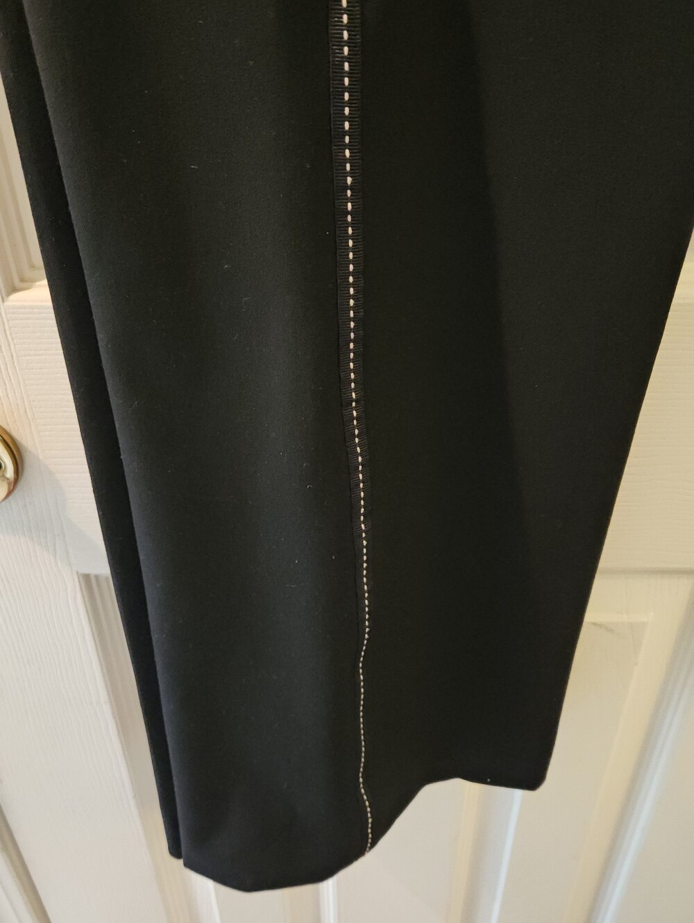 Karen Kane Sz. 12 ~ Black Dress Pants with Contrast White Stitching